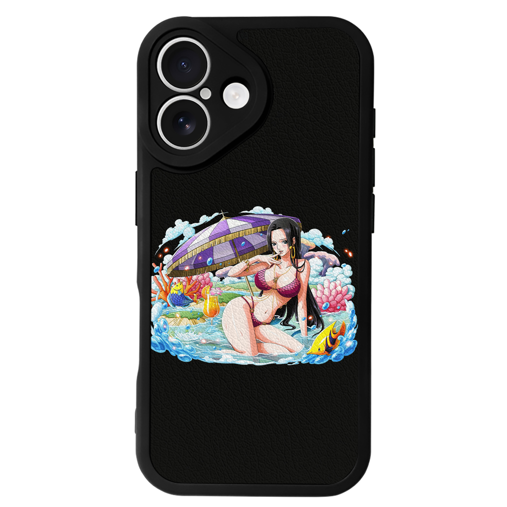 （画像用） ワンピース ボア・ハンコック ONE PIECE Boa·Hancock 【iPhone 16シリーズ対応】シリコンスマホケース（レザー調） 材質：シリコン